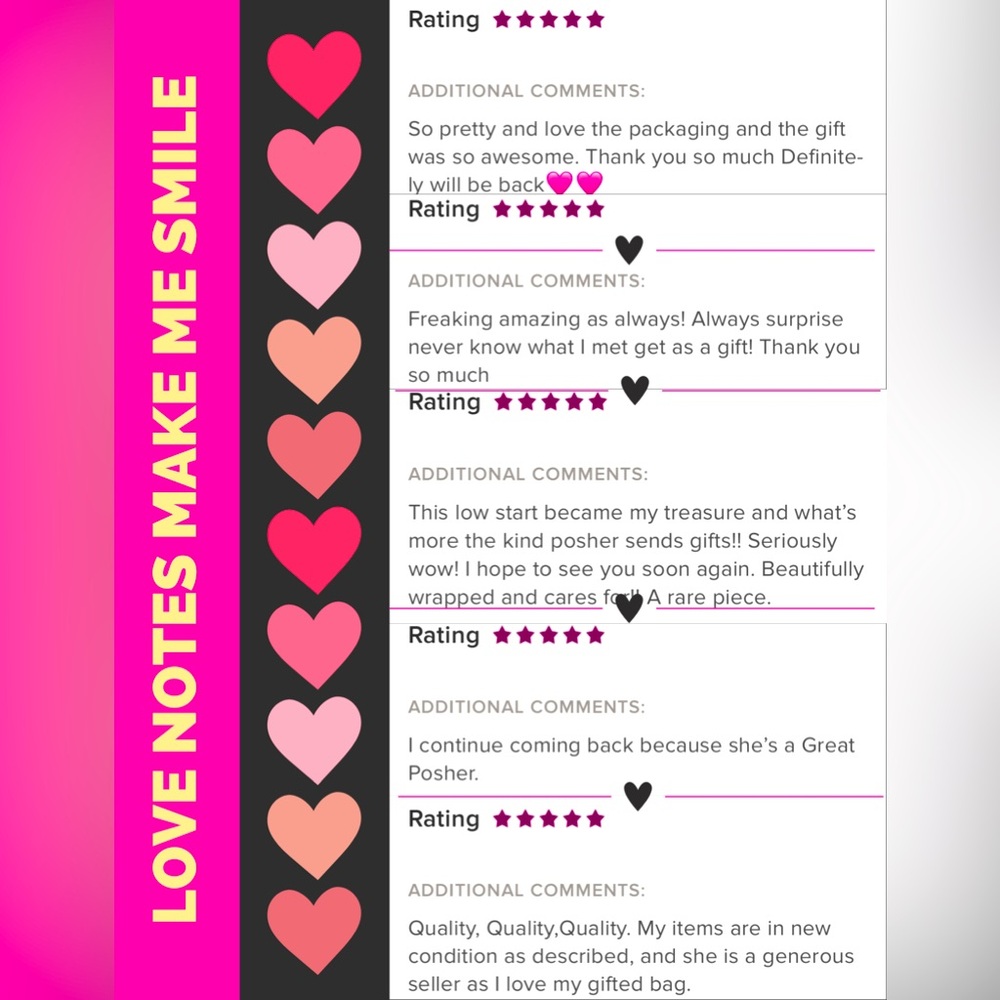 💗LOVE NOTES MAKE ME SMILE & YOU CAN SHOP WOTH CONFIDENCE💗